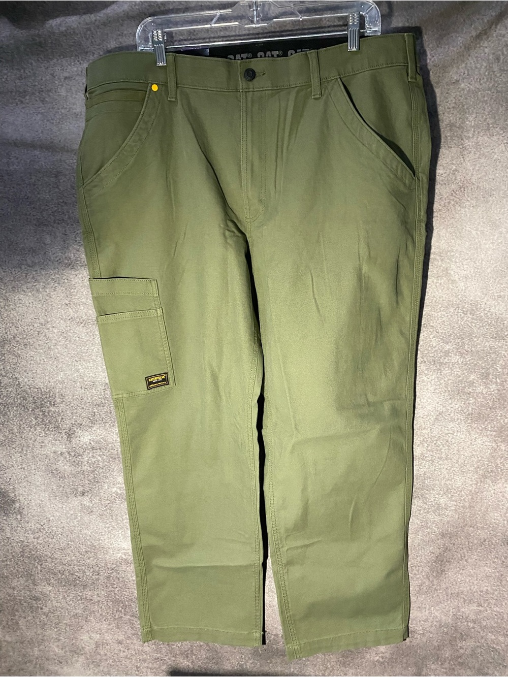CAT Caterpillar Flex Waistband Utility Pants Green Mens 40x30 Workwear NWT